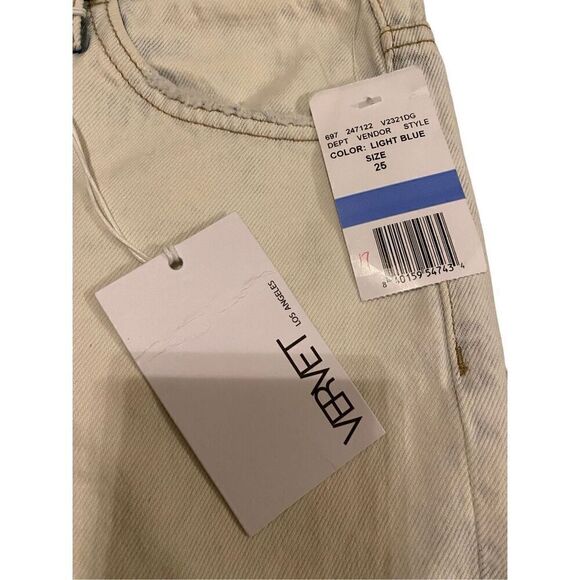 Nwt Vervet By Flying Monkey Emma Mom Lightwash Jeans Straight Leg Denim Destroye - Picture 7 of 15